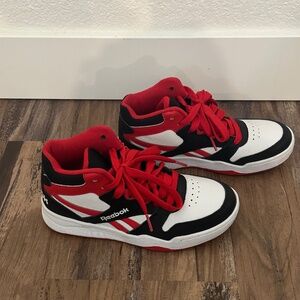 Reebok Red and Black High Top Sneakers Size 3